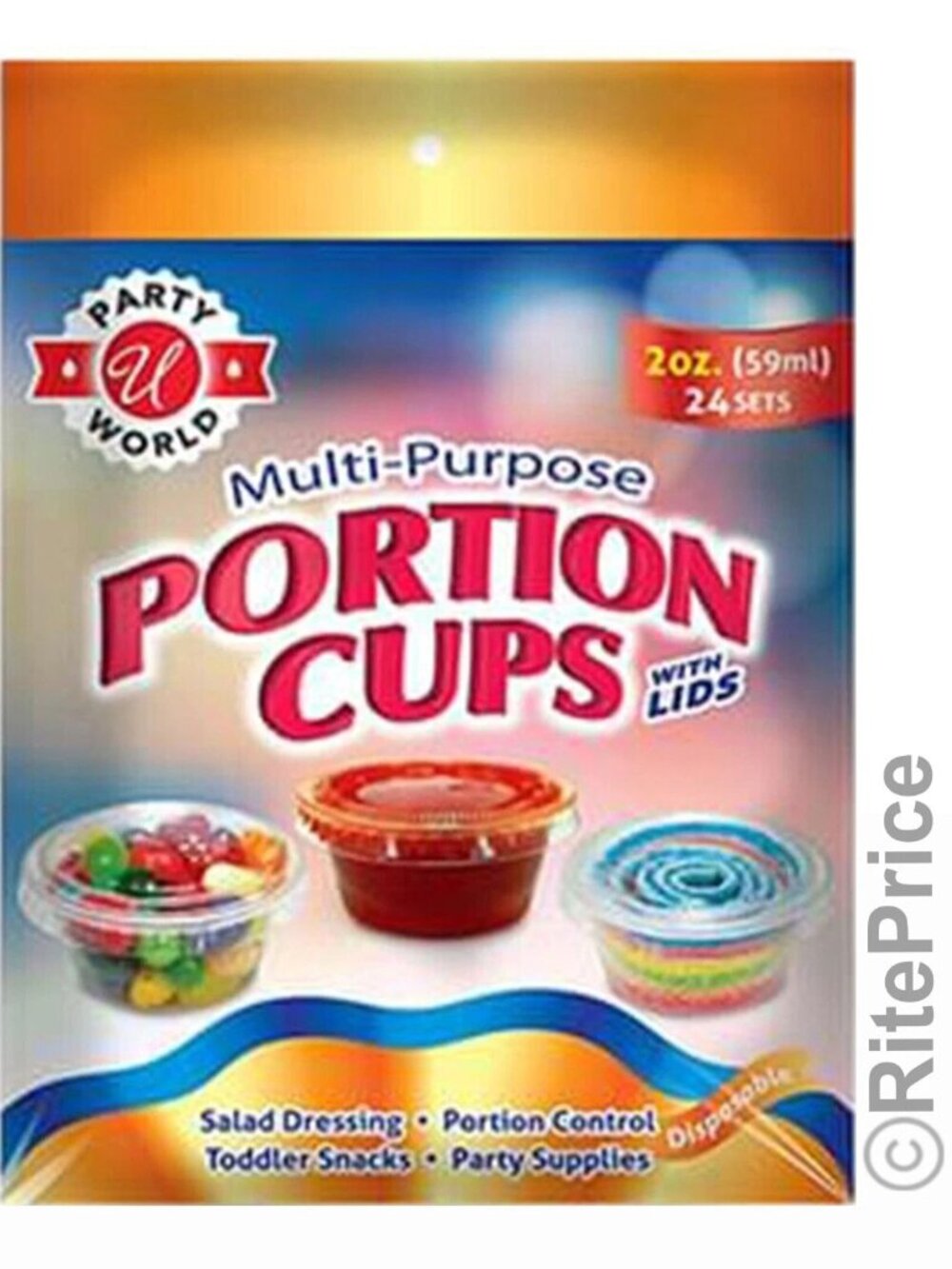 24 Pcs Portion Cups Medium Jelly Shot Cup with Lids Option - Clear Plastic 2 oz.